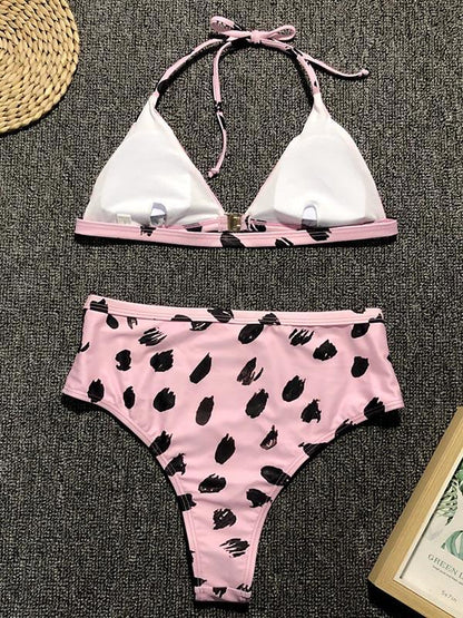 Leopard High Waisted Bikini Swimsuit