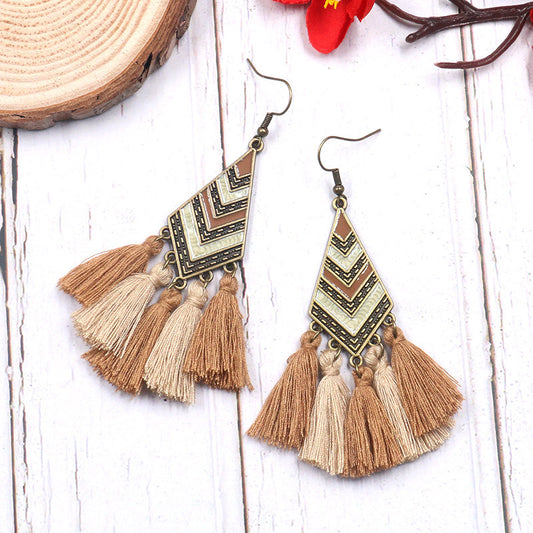 Diamond Dripping Fashion Tassel Earrings