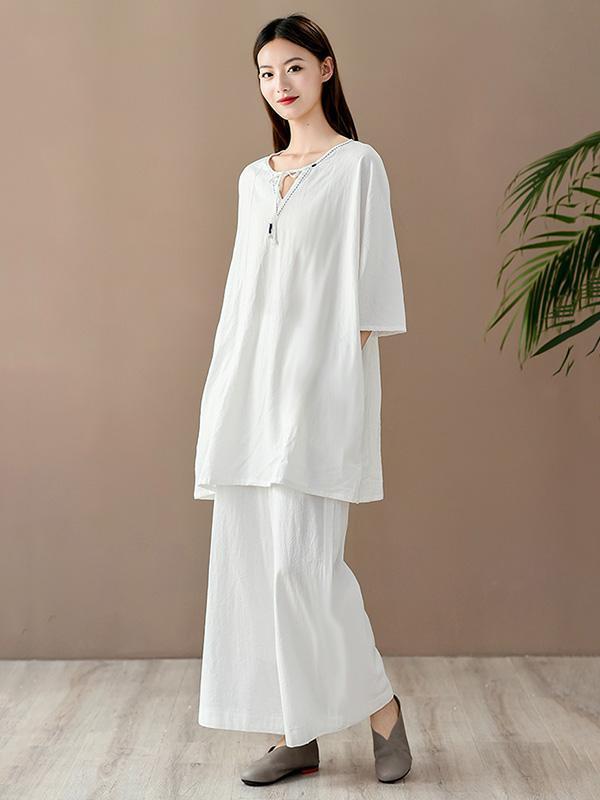 Simple Solid V-Neck T-Shirts Tops