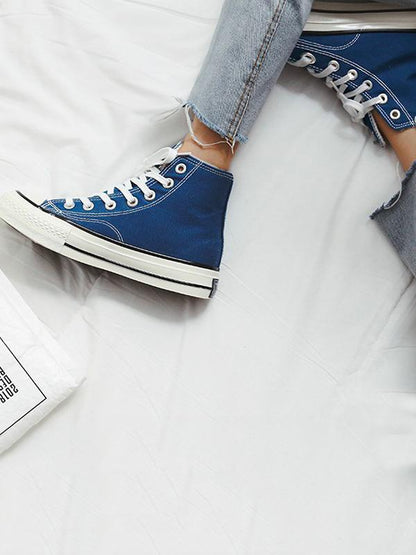 High Top Solid Canvas Sneaker Shoes
