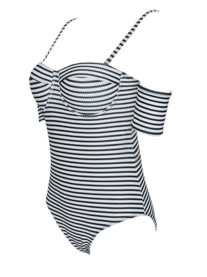 Striped Bandeau One-piece Swimsuit
