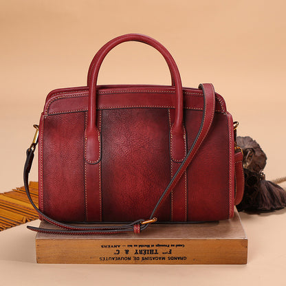 WOMEN GENUINE LEATHER VINTAGE TOTEM DESIGNER HANDBAG SHOULDER BAG