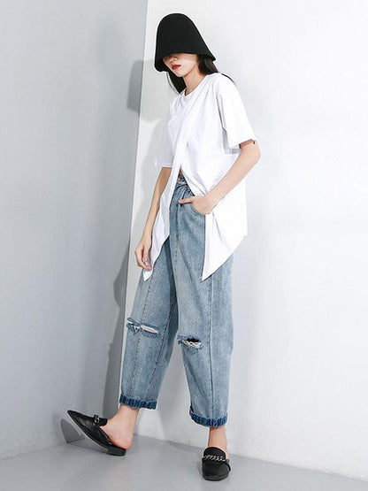 Asymmetric Split-front T-Shirt