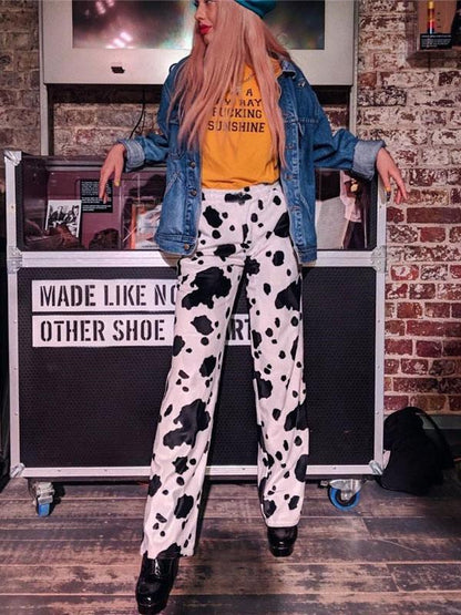 Fashion Floral Column Street And Casual Pants