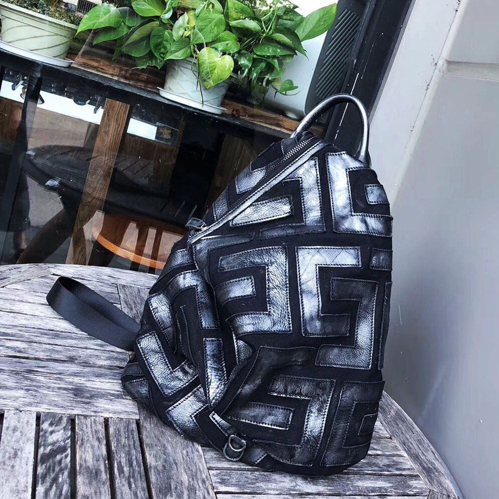 Scrubbed leather vintage nostalgic women's bag