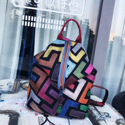 Scrubbed leather vintage nostalgic women's bag