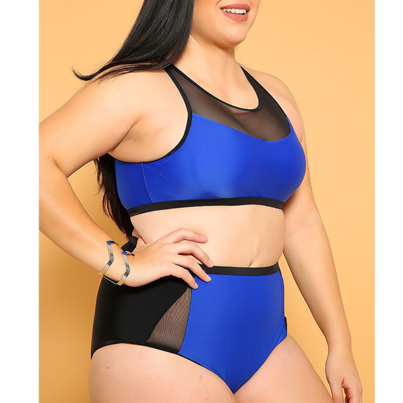 Large swimwear mesh panel BIKINI SWIMSUIT