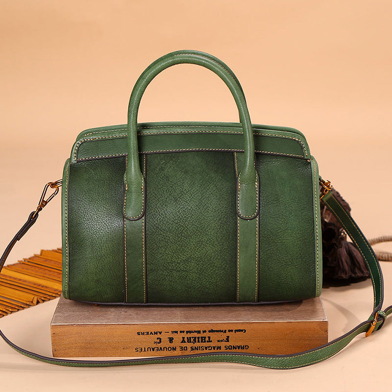 WOMEN GENUINE LEATHER VINTAGE TOTEM DESIGNER HANDBAG SHOULDER BAG