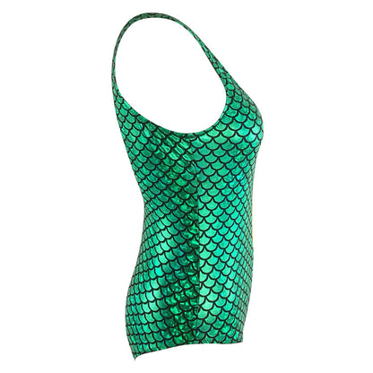 Mermaid zipper one-piece swimsuit