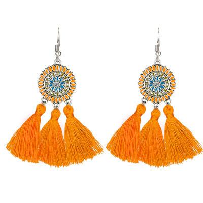 Bohemian fashion long tassel earrings ladies creative alloy earrings
