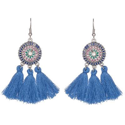 Bohemian fashion long tassel earrings ladies creative alloy earrings