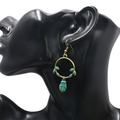Owl exaggerated alloy long earrings