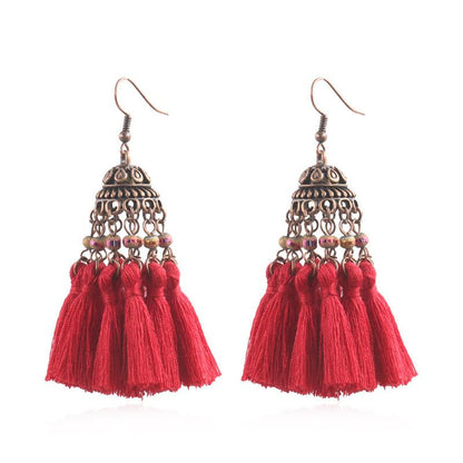 exaggerated crystal long retro earrings