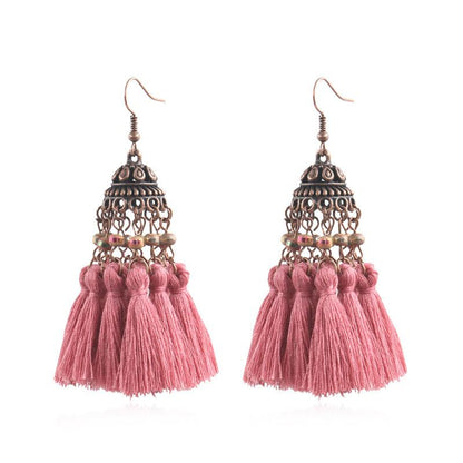 exaggerated crystal long retro earrings