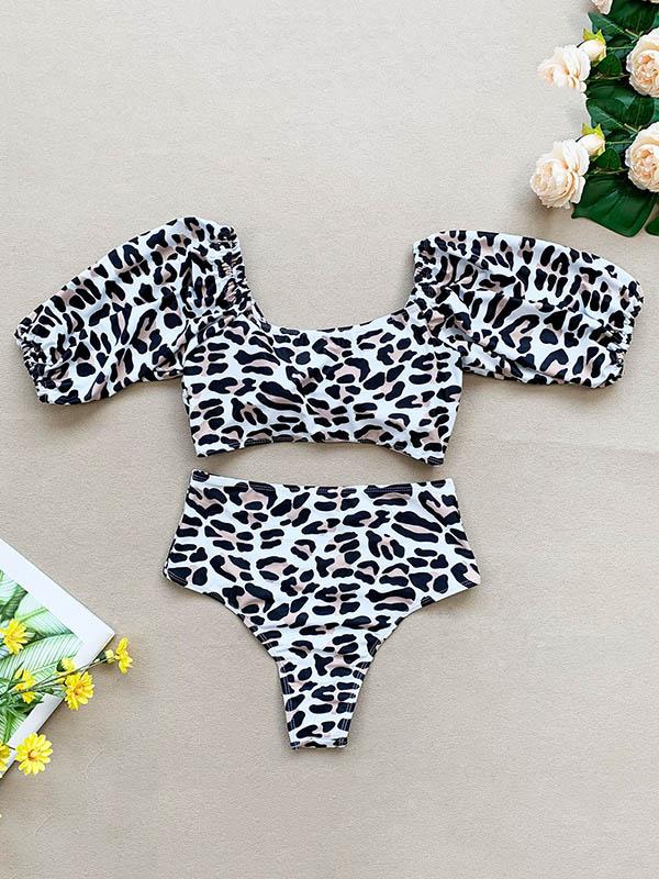 Sweetheart Short Sleeves Bikini Swimsuit