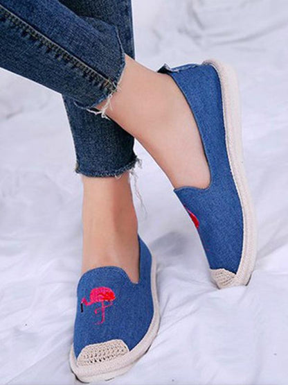 Embroidered Canvas Fisherman Flats