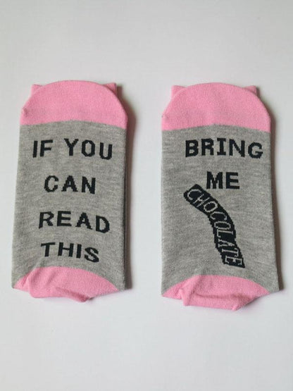 Hit Letter-Printed Medium Sock