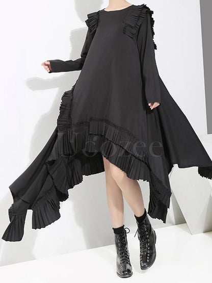 Loose Cropped Ruffles Long Dress