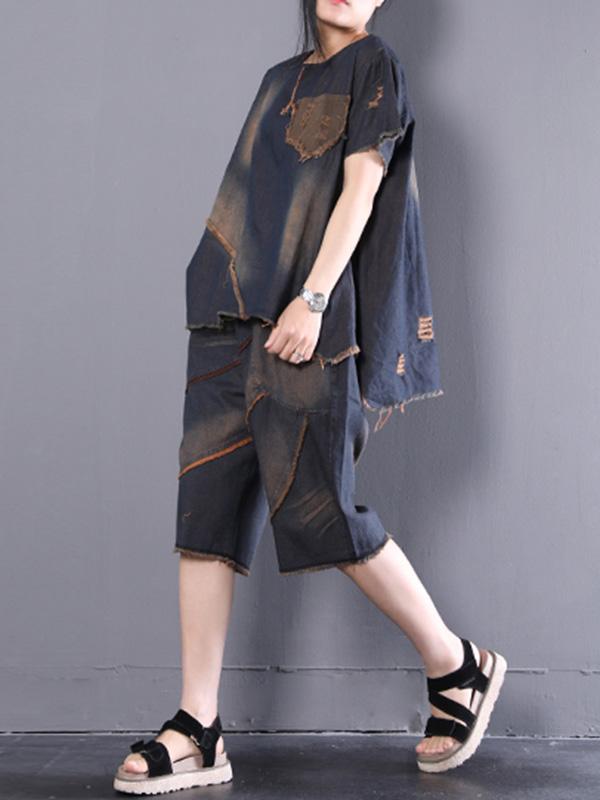 Retro Cropped Jean Suits