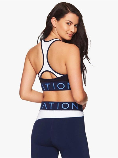 Color-block Printed Split-joint Skinny Leg Yoga Suit