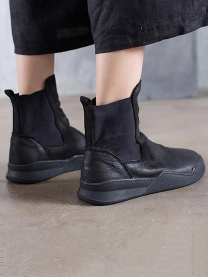 Leisure Cow Leather Ankle Boots