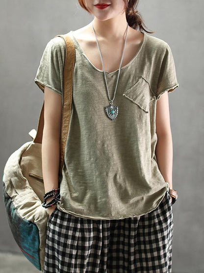Simple Pure Color T-shirt