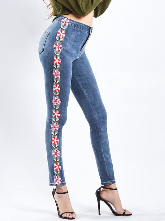 Fashion Elastic Jeans Pants Bottoms