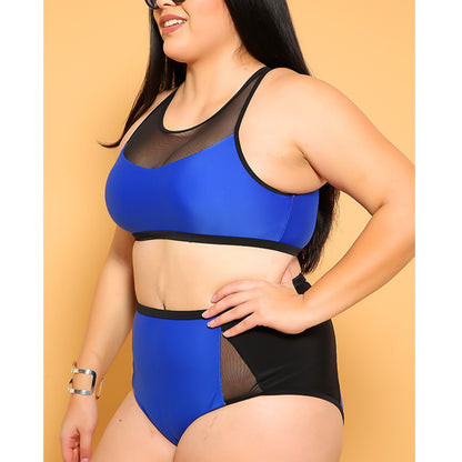 Large swimwear mesh panel BIKINI SWIMSUIT