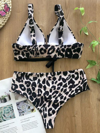 Split-Joint Bandage Split Bikini Swimsuit