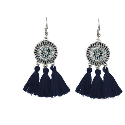 Bohemian fashion long tassel earrings ladies creative alloy earrings