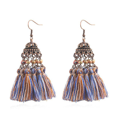 exaggerated crystal long retro earrings