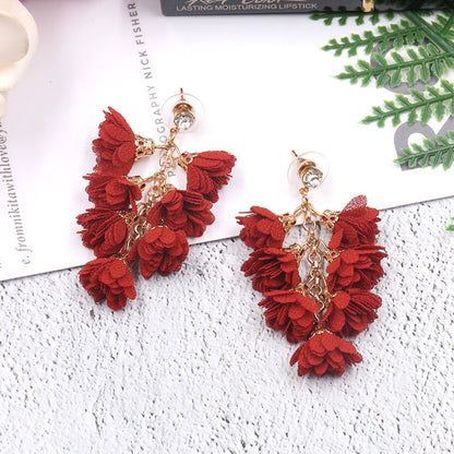 Multilayer tassel earrings