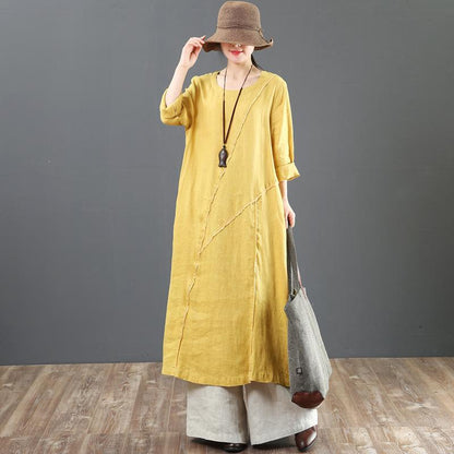 Casual Long Sleeve Spliced Women Dress