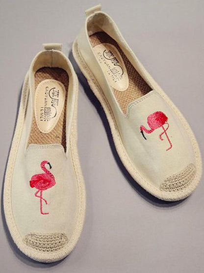Embroidered Canvas Fisherman Flats