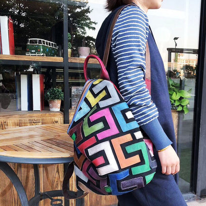 Scrubbed leather vintage nostalgic women's bag
