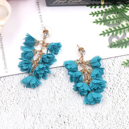 Multilayer tassel earrings