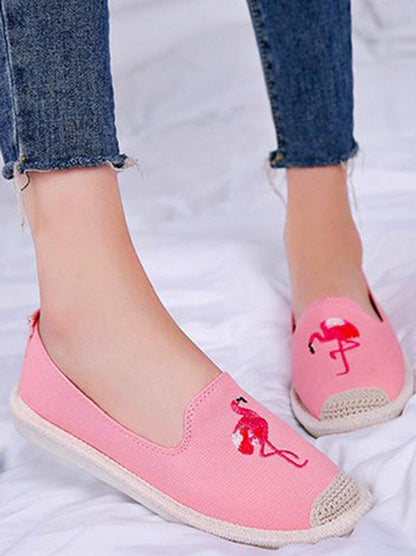 Embroidered Canvas Fisherman Flats
