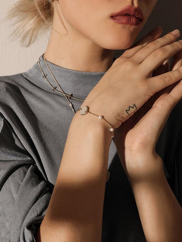 Retro Imitation Pearl Pendant Bracelet