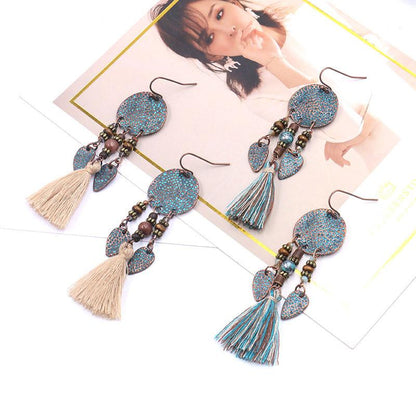 Vintage temperament tassel earrings female bohemian earrings