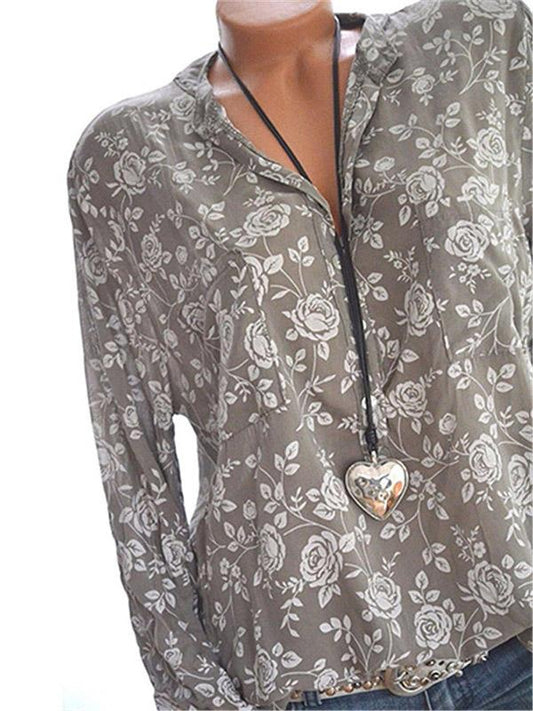 V-neck Printed Blouses