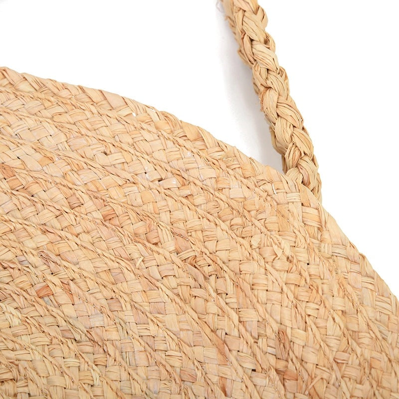 Bohemian round straw bag shoulder Lafite straw bag