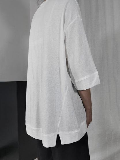 High-low Simple Solid T-Shirt