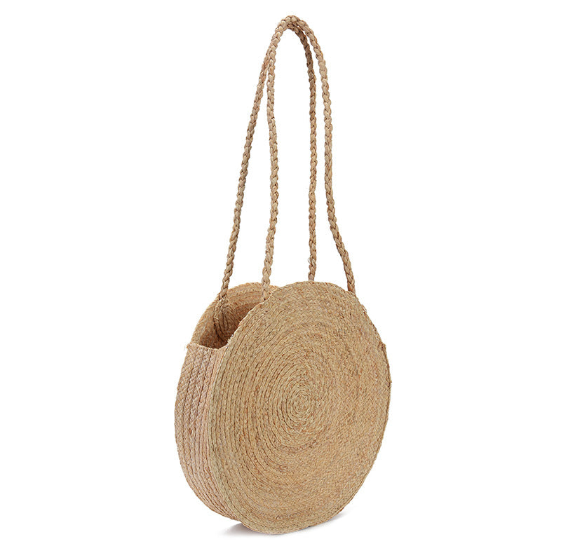 Bohemian round straw bag shoulder Lafite straw bag