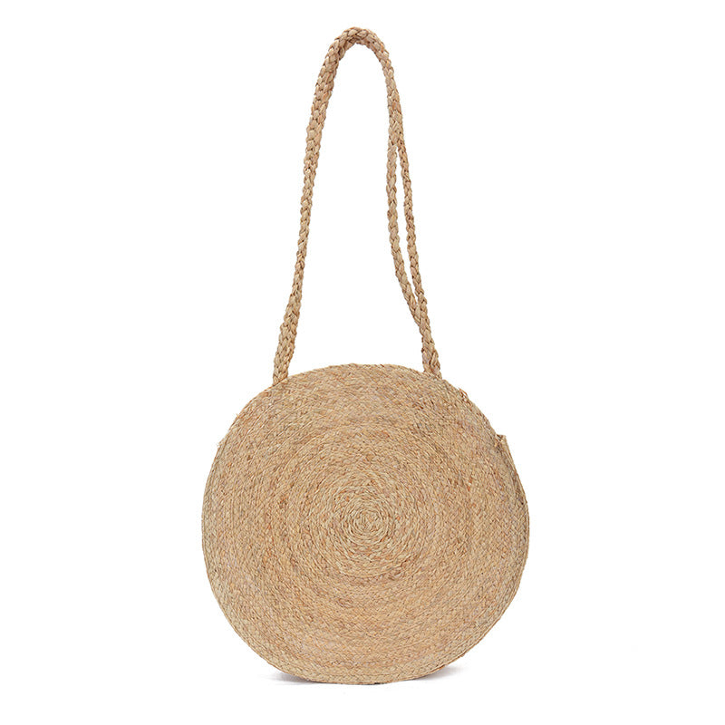 Bohemian round straw bag shoulder Lafite straw bag