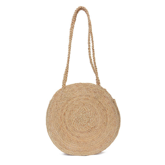 Bohemian round straw bag shoulder Lafite straw bag