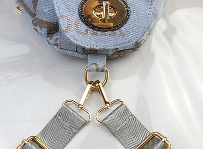 Denim printed diamond backpack