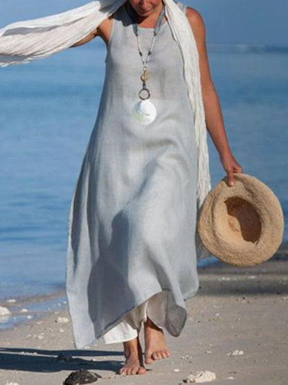 Loose Cropped Sleeveless Maxi Dress