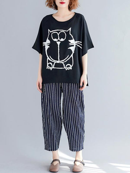 Cartoon Loose Printed T-Shirt