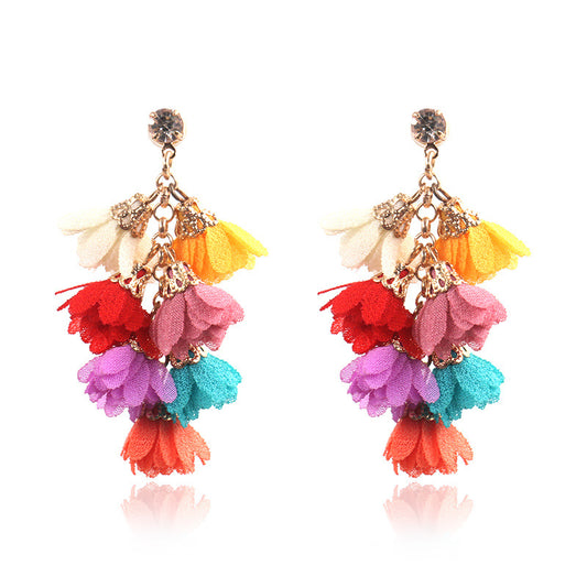 Multilayer tassel earrings