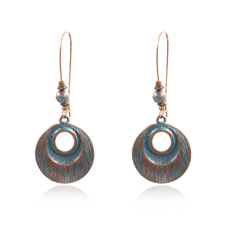 Turquoise round earrings
